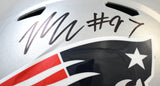 Milton Williams Signed New England Patriots F/S Speed Helmet - Beckett W Holo