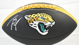 Travis Etienne Jr. Autographed Jaguars Black Logo Football- Beckett Hologram