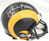 Eric Dickerson Autographed Rams 81-99 Mini Helmet w/ HOF - Beckett Holo *Silver