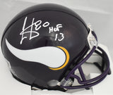 Cris Carter Autographed Vikings 83-01 Mini Helmet w/ HOF - Beckett Holo