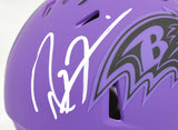 Ray Lewis Autographed Baltimore Ravens Rave Speed Mini Helmet - Beckett Holo