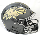 Zay Flowers Autographed Ravens F/S Salute 2025 SpeedFlex Helmet - Beckett W Holo