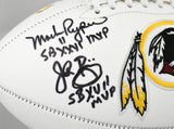 Mark Rypien John Riggins Doug Williams Signed Redskins Logo Football - Beckett