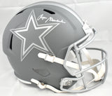Roger Staubach Autographed Dallas Cowboys F/S Slate Speed Helmet - Beckett Holo