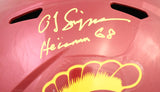 O.J. Simpson Autographed USC Trojans F/S Speed Helmet w/Heisman - Beckett Holo