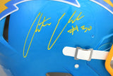 Austin Ekeler Autographed Chargers F/S Flash Speed Authentic Helmet-Beckett Holo