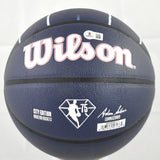 Hakeem Olajuwon Clyde Drexler Signed NBA Wilson City Edition Basketball- Beckett