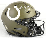 Edgerrin James Autographed Colts F/S Salute SpeedFlex Helmet - Beckett W Holo