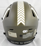 Edgerrin James Autographed Colts F/S Salute SpeedFlex Helmet - Beckett W Holo