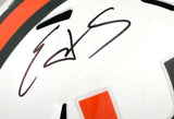 Edgerrin James Frank Gore Signed Miami Hurricanes F/S Speed Helmet BeckettW Holo