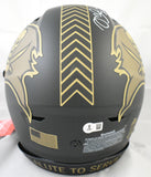 Mike Alstott Autographed Buccaneers F/S Salute SpeedFlex Helmet - Beckett W Holo