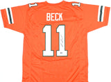 Carson Beck Autographed Orange College Style Jersey - Beckett W Hologram *Black