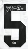 Jack Lambert Autographed White Pro Style Jersey w/HOF - Beckett Hologram *Silver