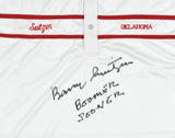 Barry Switzer Signed Oklahoma Custom Polo w/Boomer Sooner - Beckett W Holo