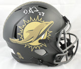 De'Von Achane Signed Miami Dolphins F/S Salute 25 Speed Helmet - Beckett W Holo