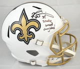 Ricky Williams Autographed Saints F/S Alt 2025 Speed Helmet SWED- Beckett W Holo
