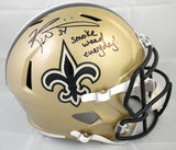 Ricky Williams Signed New Orleans Saints F/S Speed Helmet SWED - Beckett W Holo