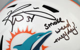 Ricky Williams Autographed Miami Dolphins F/S Speed Helmet SWED - Beckett W Holo