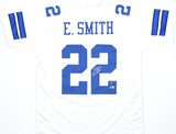 Emmitt Smith Autographed White Pro Style Jersey - Beckett W Hologram *Silver