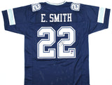 Emmitt Smith Autographed Blue Pro Style Jersey - Beckett W Hologram *Black