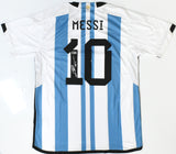 Lionel Messi Autographed Argentina Home Soccer Jersey #10 - Beckett Holo *XL LOA