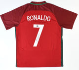 Cristiano Ronaldo Autographed Portugal Home Soccer Jersey #7-Beckett Holo*M *LOA