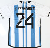 Enzo Fernandez Autographed Argentina Home Soccer Jersey #24 - Beckett Holo *L