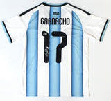 Alejandro Garnacho Autographed Argentina Home Soccer Jersey #17- Beckett Holo *M