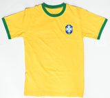 Pele Autographed Brazil Home Soccer Jersey #10 - Beckett Holo *XL