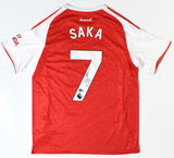 Saka Autographed Arsenal FC Home Soccer Jersey #7 - Beckett Holo *M