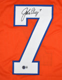 John Elway Autographed Orange Pro Style Jersey - Beckett W Hologram *Black