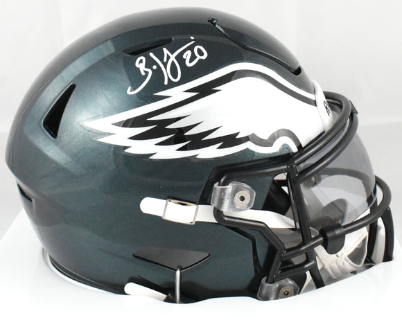 eagles speedflex helmet Brian Dawkins Autographed Mid-Size FISH OIL SS 16 Inch Bags | This Riddell Speed Flex Pattern:Green Glow UV - LT18