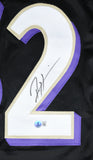 Ray Lewis Autographed Black Pro Style Jersey - Beckett W Hologram *Black
