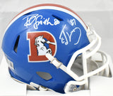 Rod Smith Ed McCaffrey Signed Broncos 75-96 Speed Mini Helmet - Beckett W Holo
