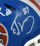 Rod Smith Ed McCaffrey Signed Broncos 75-96 Speed Mini Helmet - Beckett W Holo