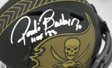 Ronde Barber Signed Buccaneers Salute 25 Speed Mini Helmet HOF - Beckett W Holo