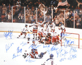 1980 Miracle on Ice Autographed 16x20 Photo (18 Sigs) - Beckett W Holo LOA