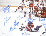 1980 Miracle on Ice Autographed 16x20 Photo (18 Sigs) - Beckett W Holo LOA