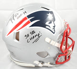 Ty Law Autographed Patriots F/S Speed Authentic Helmet HOF SB Champ Beckett W