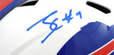 James Cook Autographed Buffalo Bills F/S Speed Helmet - JSA W *Blue