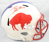 James Cook Autographed Buffalo Bills F/S Retro Speed Helmet - JSA W *Red