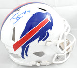 James Cook Autographed Buffalo Bills F/S Speed Authentic Helmet - JSA W *Blue