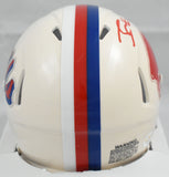 James Cook Autographed Buffalo Bills Retro Speed Mini Helmet - JSA W *Red