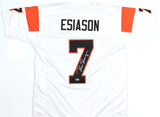 Boomer Esiason Autographed White Pro Style Jersey - Beckett Hologram