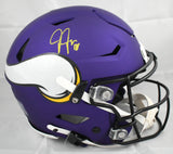 Justin Jefferson Autographed Vikings F/S SpeedFlex Helmet-Beckett W Holo *Yellow
