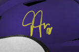 Justin Jefferson Autographed Vikings F/S SpeedFlex Helmet-Beckett W Holo *Yellow