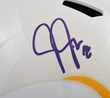 Justin Jefferson Autographed Vikings F/S Retro Speed Helmet - Beckett W Holo