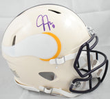 Justin Jefferson Signed Vikings F/S Retro Speed Authentic Helmet- Beckett W Holo