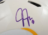 Justin Jefferson Signed Vikings F/S Retro Speed Authentic Helmet- Beckett W Holo