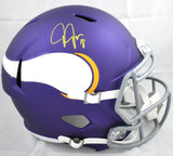 Justin Jefferson Autographed Vikings F/S Tribute Speed Helmet - Beckett W Holo